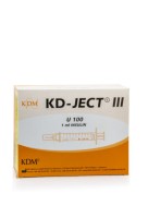 Инсулиновый шприц U100 1 мл с интегрированной иглой 30G 0,3 x 13 мм, KD JECT, Германия, 100 штук
