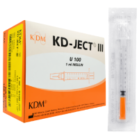 Инсулиновый шприц U100 1 мл с интегрированной иглой 30G 0,3 x 13 мм, KD JECT, Германия, 100 штук