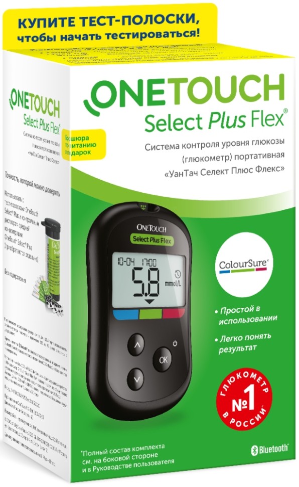 Глюкометр OneTouch Select Plus Flex + ручка для прокалывания OneTouch Delica Plus