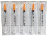 Инсулиновый шприц 1 мл с интегрированной иглой U100 30G 0,3 x 13 мм, Vogt Medical, Германия, 100 штук
