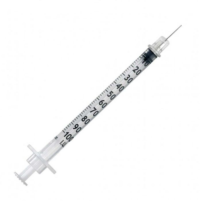 Инсулиновый шприц 1 мл с интегрированной иглой U100 29G 0,33 x 13 мм, Vogt Medical, Германия, 100 штук