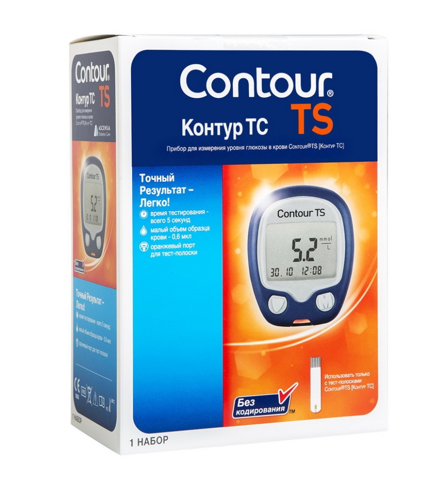 Глюкометр Контур ТС (Contour TS) + 50 тест полосок Контур ТС