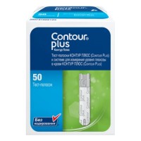 Тест-полоски Контур Плюс 100 штук для глюкометра Contour Plus