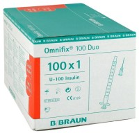 Шприц инсулиновый 1 мл B.Braun Omnifix Duo U-100 трехкомпонентный 26G 0.45 мм х 12 мм 100 штук 