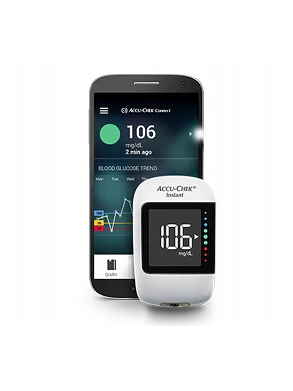 Глюкометр Акку-Чек Инстант (Accu-Chek Instant) с ручкой для прокалывания + 10 тест полосок + 10 ланцетов + чехол