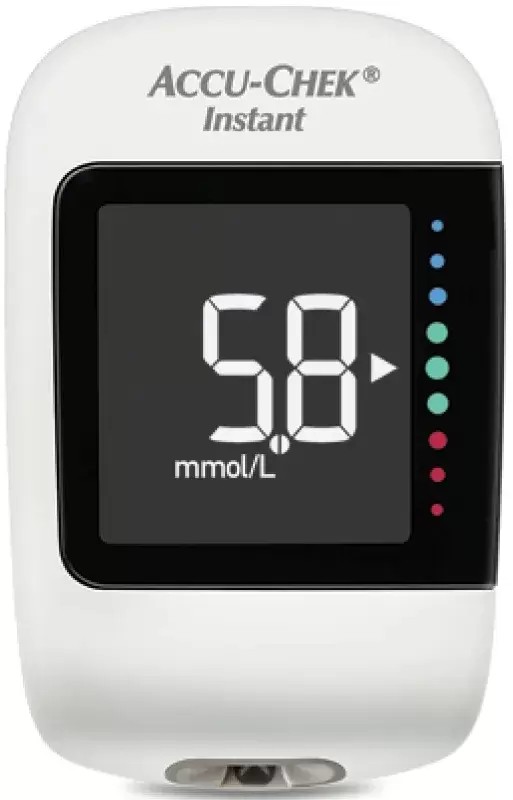 Глюкометр Акку-Чек Инстант (Accu-Chek Instant) с ручкой для прокалывания + 10 тест полосок + 10 ланцетов + чехол